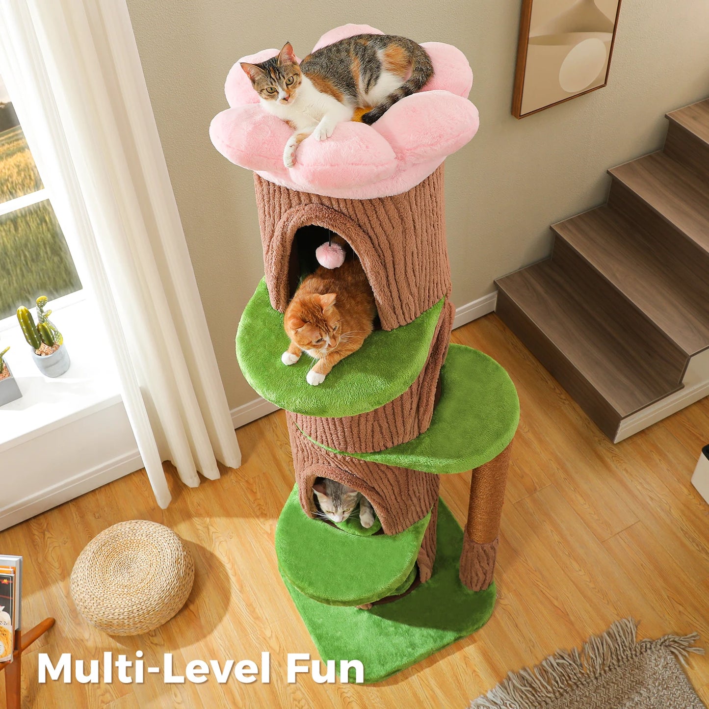 PAWZ Road Large Cat Tree With Four Condos And Scratching Post
