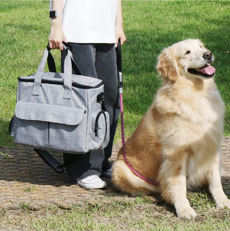 Pet Travel Bag Set Airline Approved Dog Cat Travel Organizer Weekend Tote Multi Function Pockets Supplies Bowls Containers