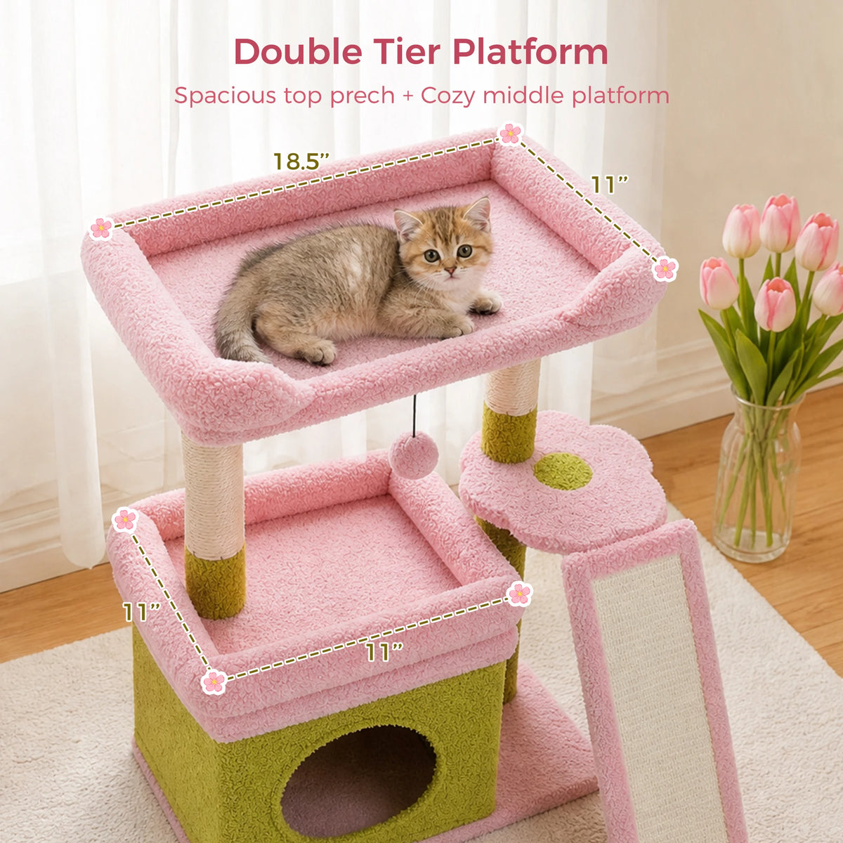 PAWZ Road Indoor Cat Tree With Sisal Scratching Post Perch