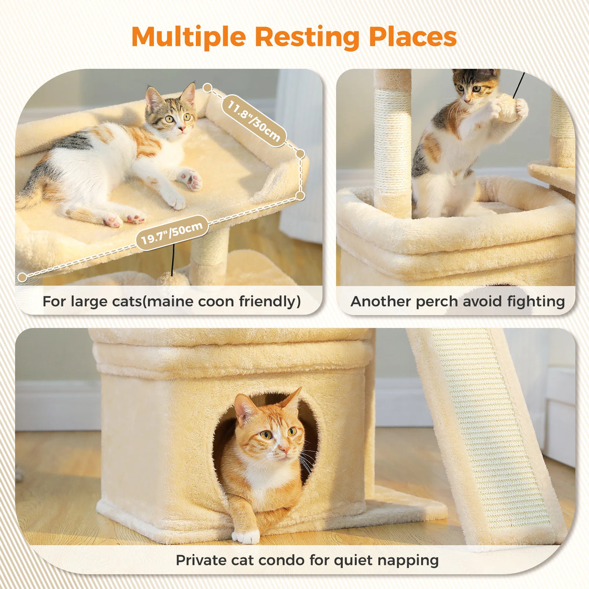 PAWZ Road Indoor Cat Tree With Sisal Scratching Post Perch