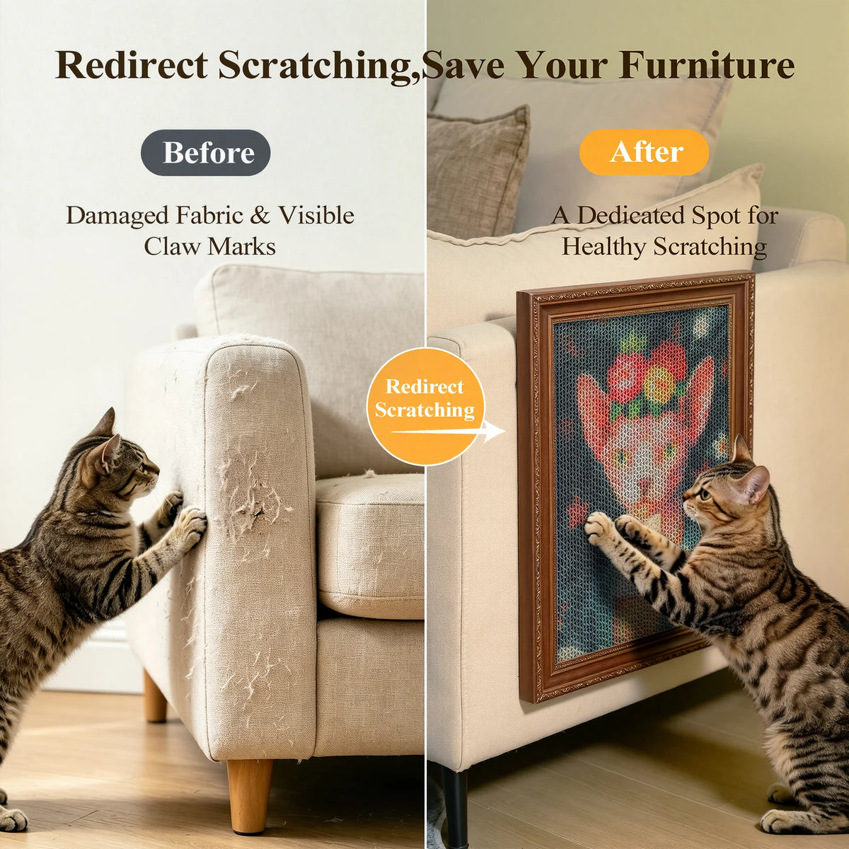 PAWZ Road 3-Pack Corrugated Cat Scratcher With Adhesive Strips