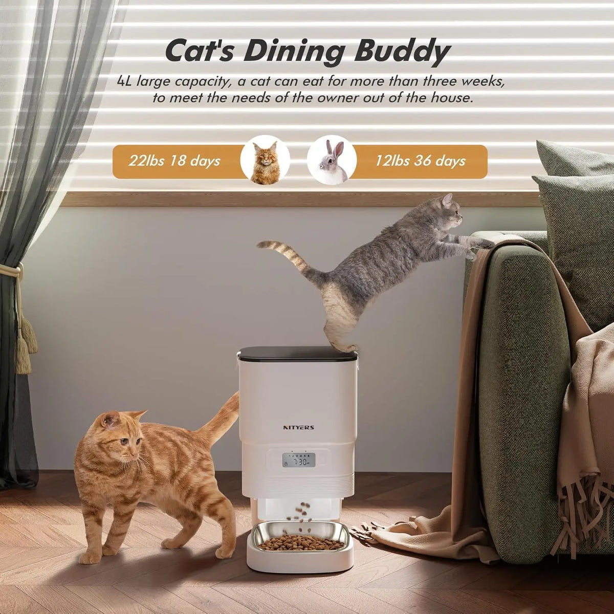 Nityers Smart Automatic Pet Feeder With Remote Control