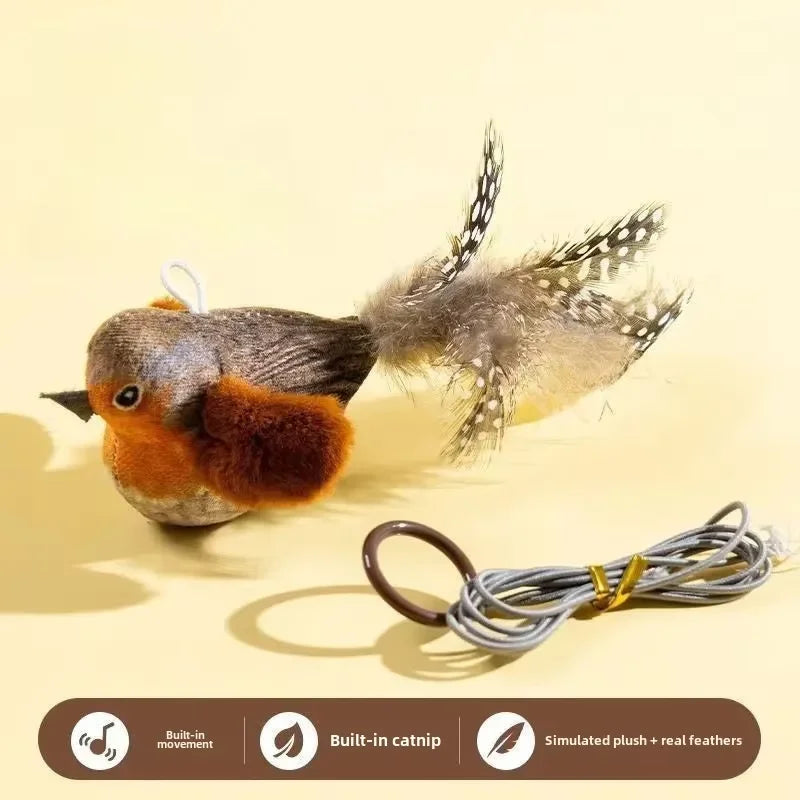 Indoor Interactive Cat Toy Bird Teaser Wall Hanging