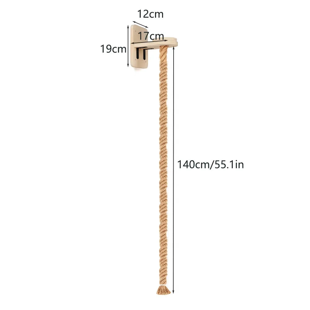 CWV Wall Mounted Cat Scratching Climbing Shelf With Sisal Rope