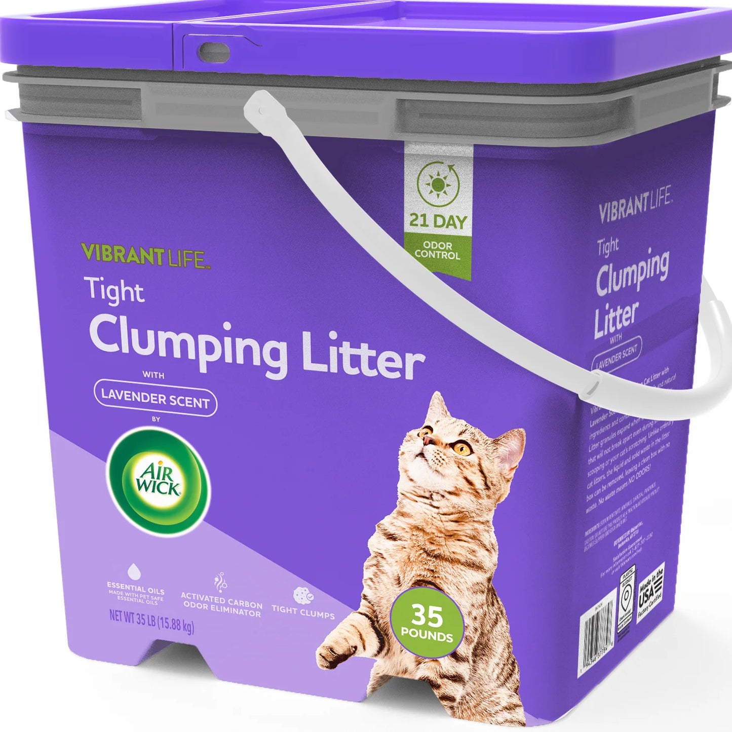 Clumping Cat Litter with Lavender Fragrance 35 lb Pail