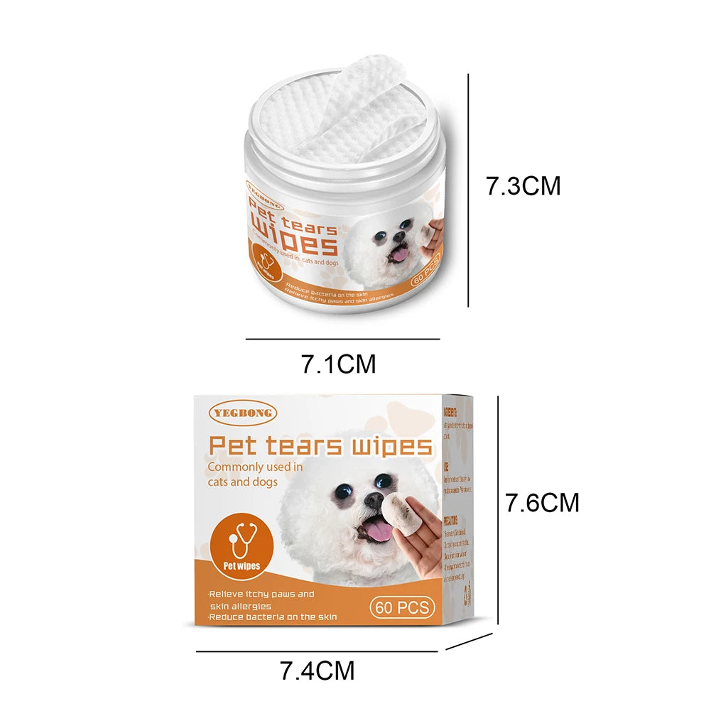 Dog Cat Wet Wipes Ear Stain Remover Nonwoven Cleaning Wipes
