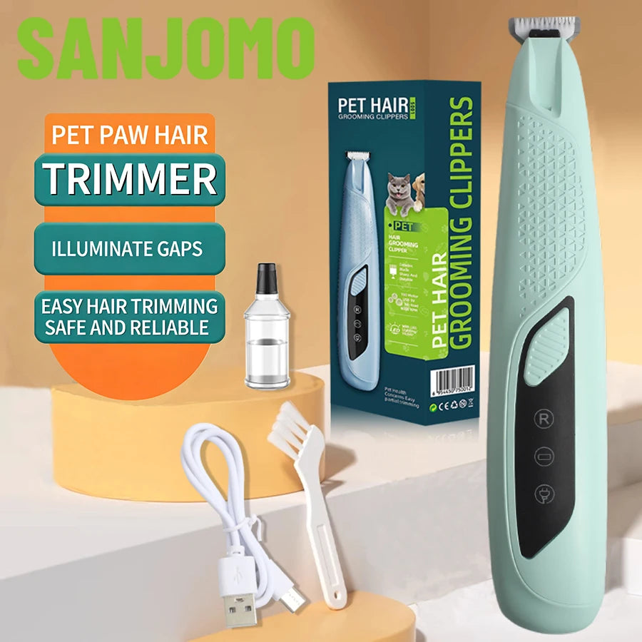 New Pet Hair Trimmer Rechargeable with Light Small Electric Clippers for Dogs And Cats Foot Hair Trimming Pet Grooming Tool