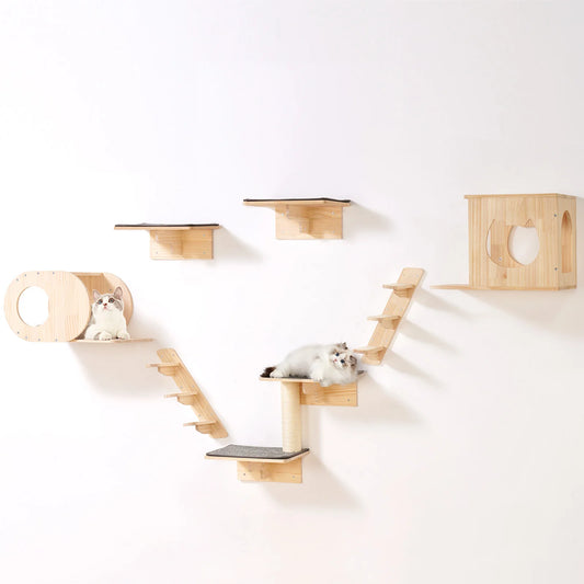 SucceBuy Cat Wall Shelves And Perches With Jumping Boards