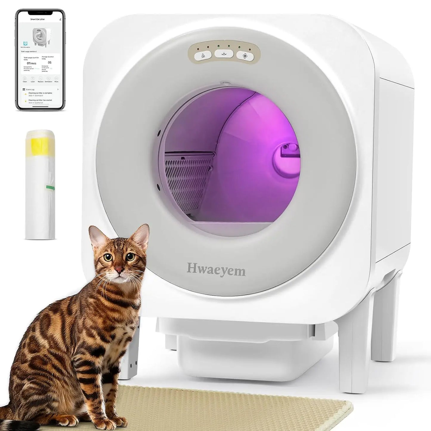 Self Cleaning Litter Box, 68L Large Capacity Automatic Cat Litter Box Self Cleaning for Multiple Cats, Automatic, Customized