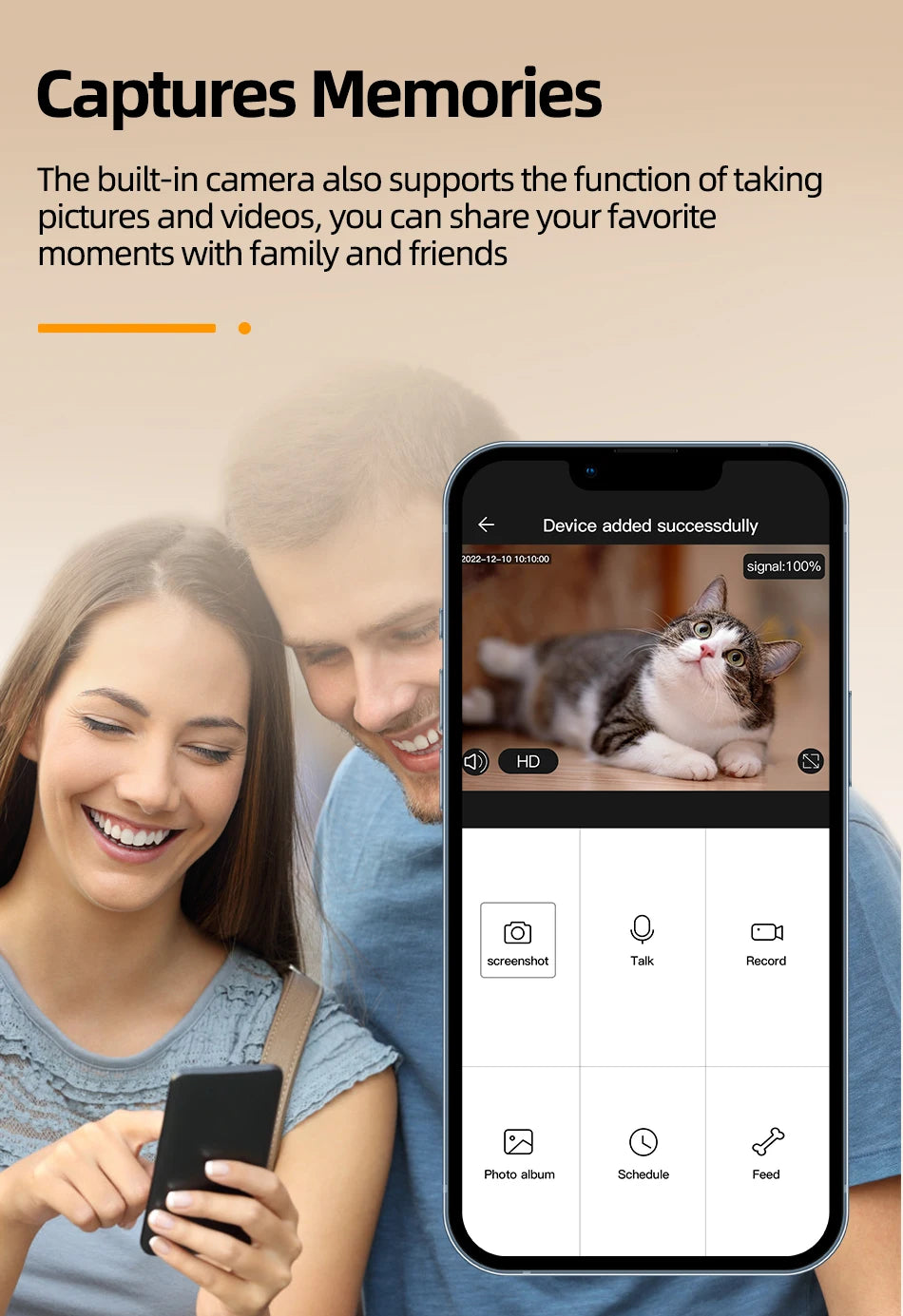 ROJECO Automatic Cat Feeder With Camera Video And Remote Control