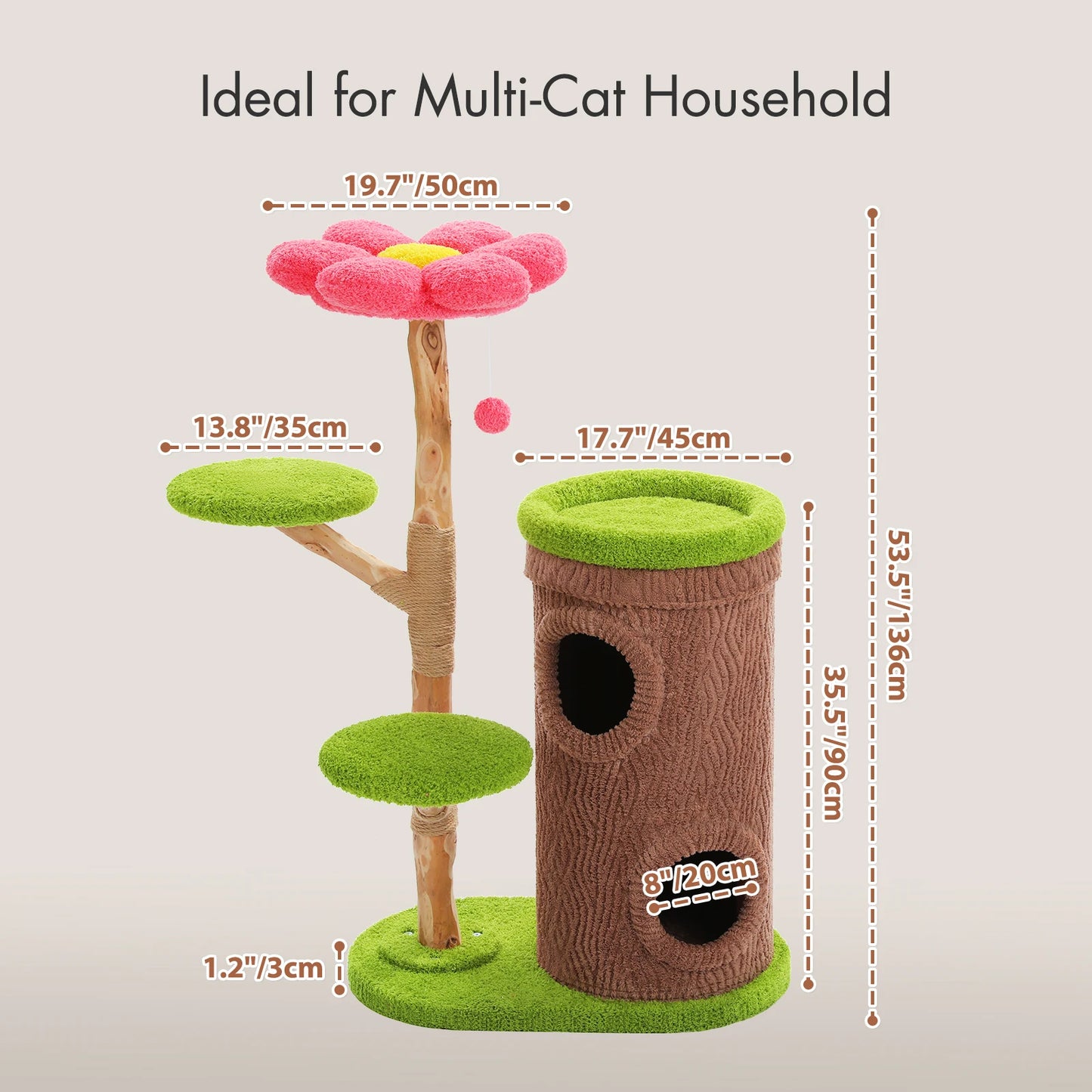 PAWZ Road Large Cat Tree With Four Condos And Scratching Post