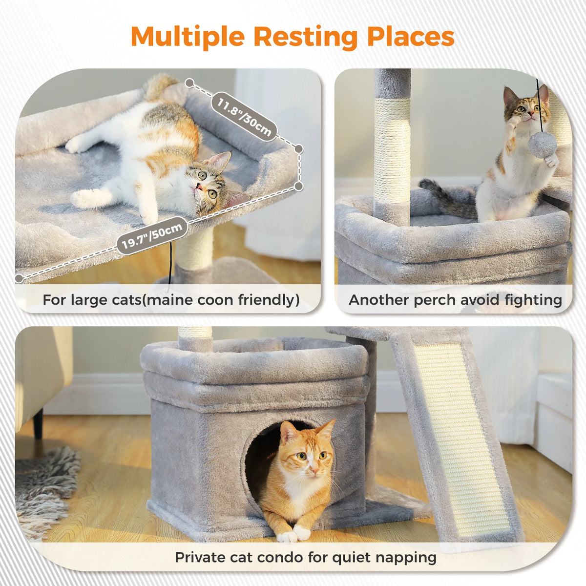 PAWZ Road Indoor Cat Tree With Sisal Scratching Post Perch