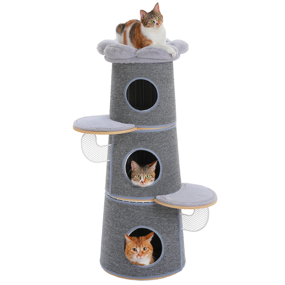 PAWZ Road Modern Cat Tree With Condos And Flower Perch