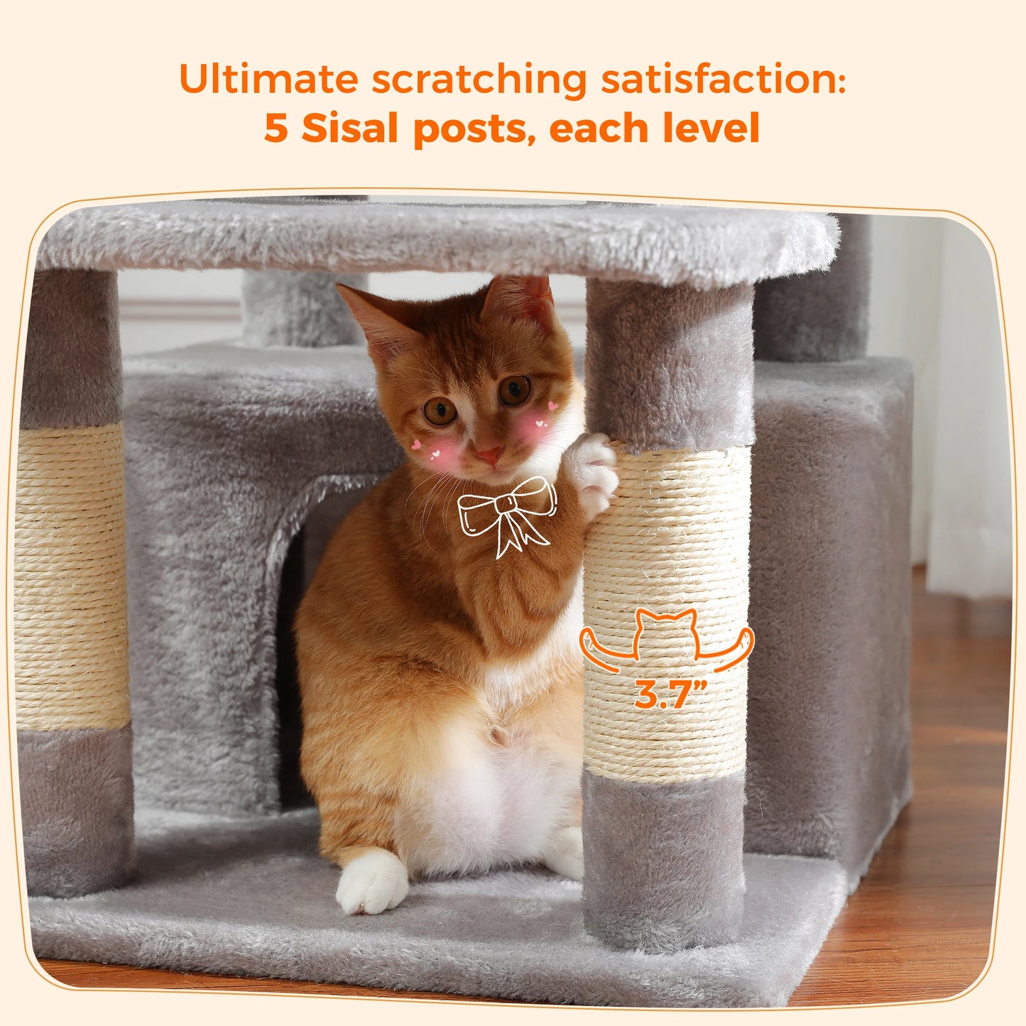 PAWZ Road Cat Tree And Tower With Indoor Scratching Posts