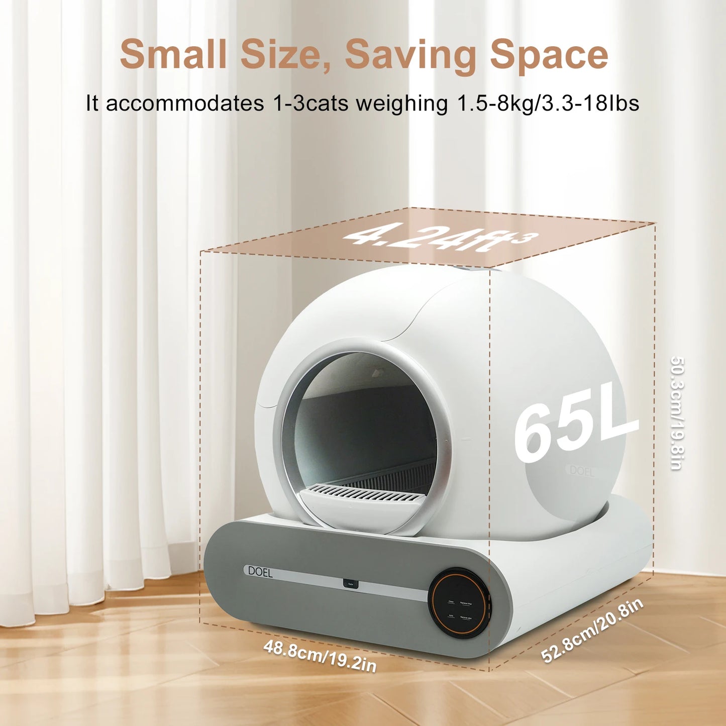 DOEL Smart Self Cleaning Cat Litter Box WiFi App Control