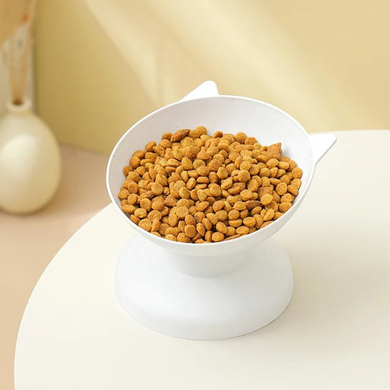 New Pet Cat Dog Bowl High Foot Dog Bowl 45° Neck Protector Cat Pet Food Water Bowl Anti-Overturning Binaural Pet Feeding Bowl