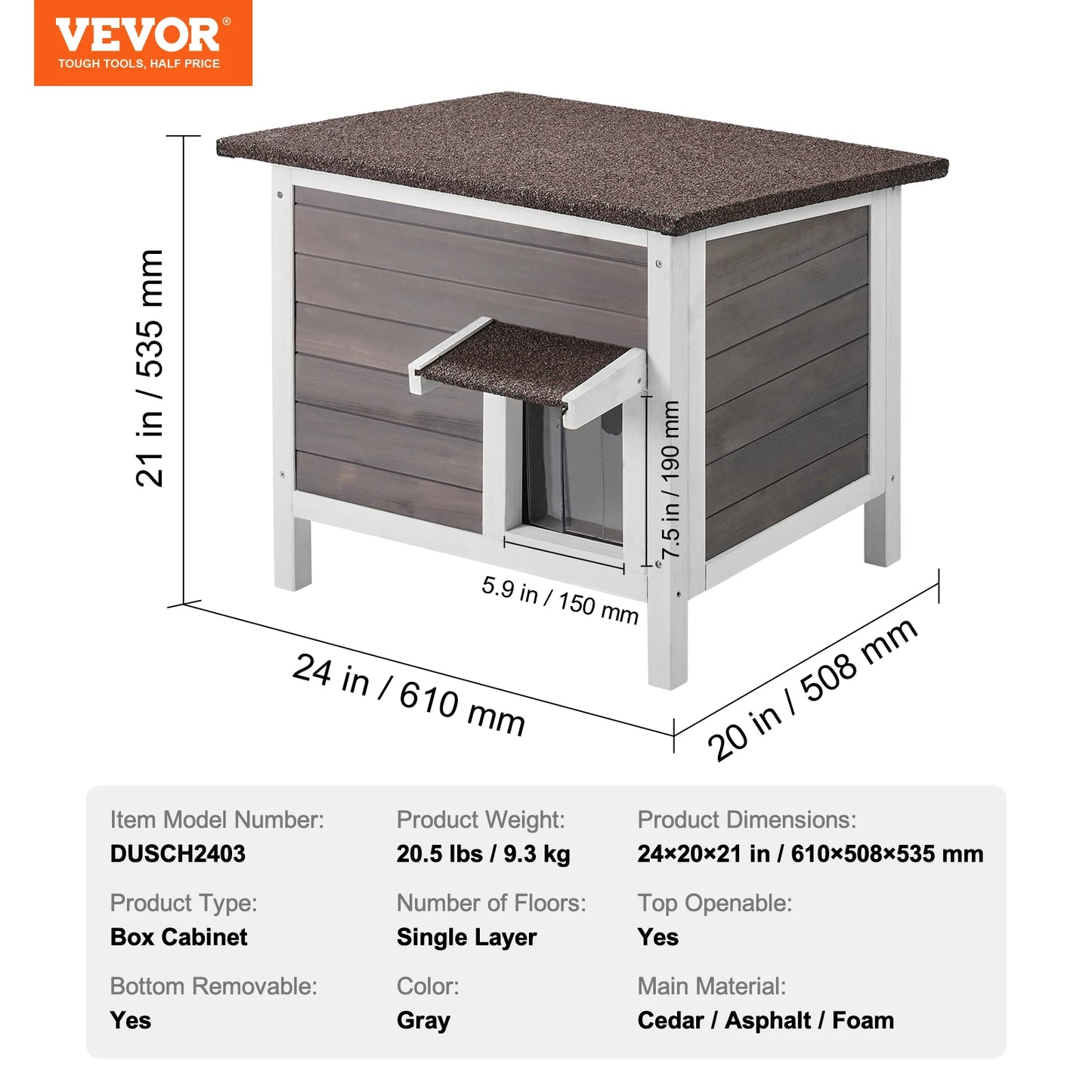 SucceBuy Outdoor Cat House Weatherproof, Feral Cat Shelter for Cat Outdoor Wooden Cat Rabbit House with All-Round Foam Insulated
