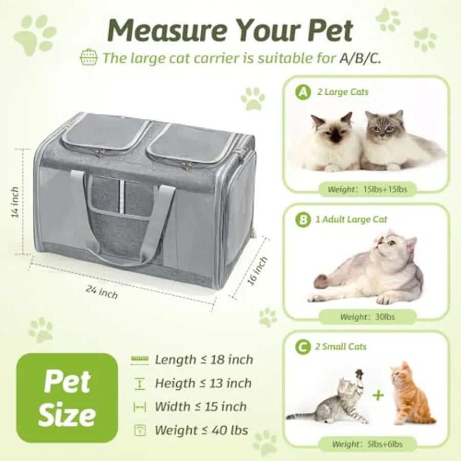 All-Sided Mesh Carrier for Cats and Dogs Travel Ready