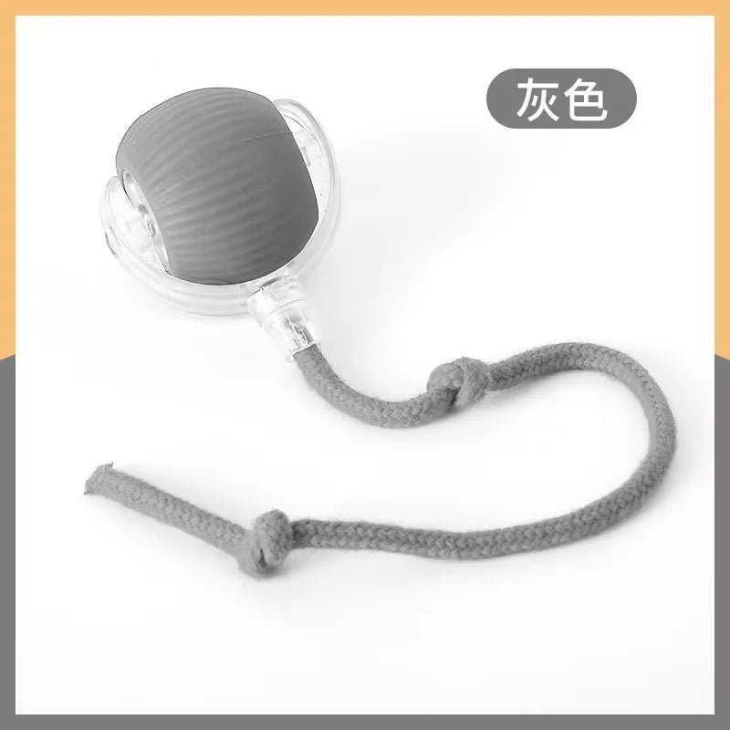 【In Stock】Smart Automatic Cat Rolling Ball USB Rechargeable LED Interactive Toy with Rope Tail Indoor Kitty Self Play Toy