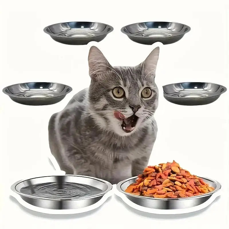 Stainless Steel Slip Resistant Cat Bowl With Anti Tip Base