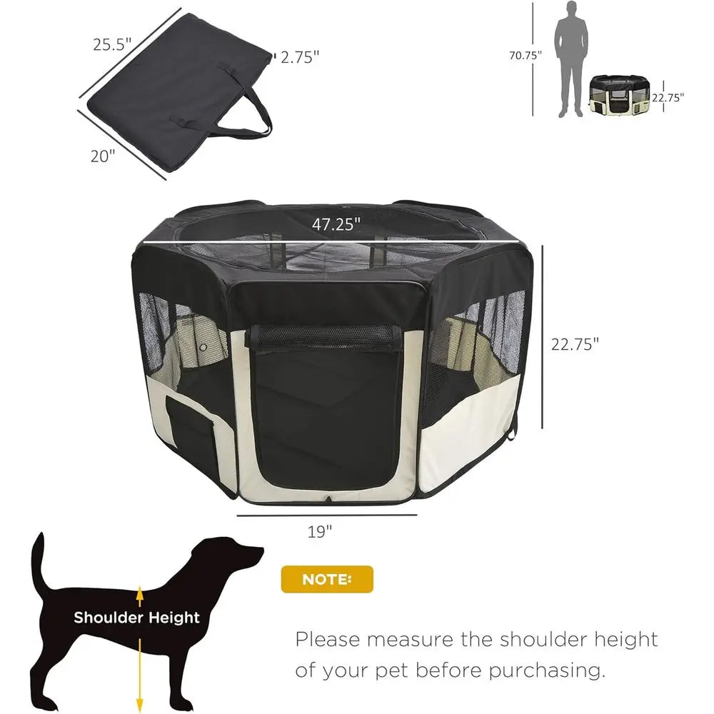 Portable Pet Playpen With Carry Bag For Dogs And Cats