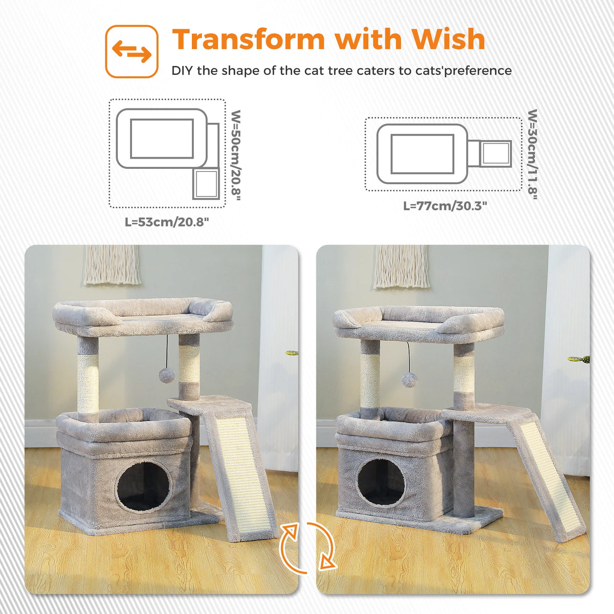 PAWZ Road Indoor Cat Tree With Sisal Scratching Post Perch