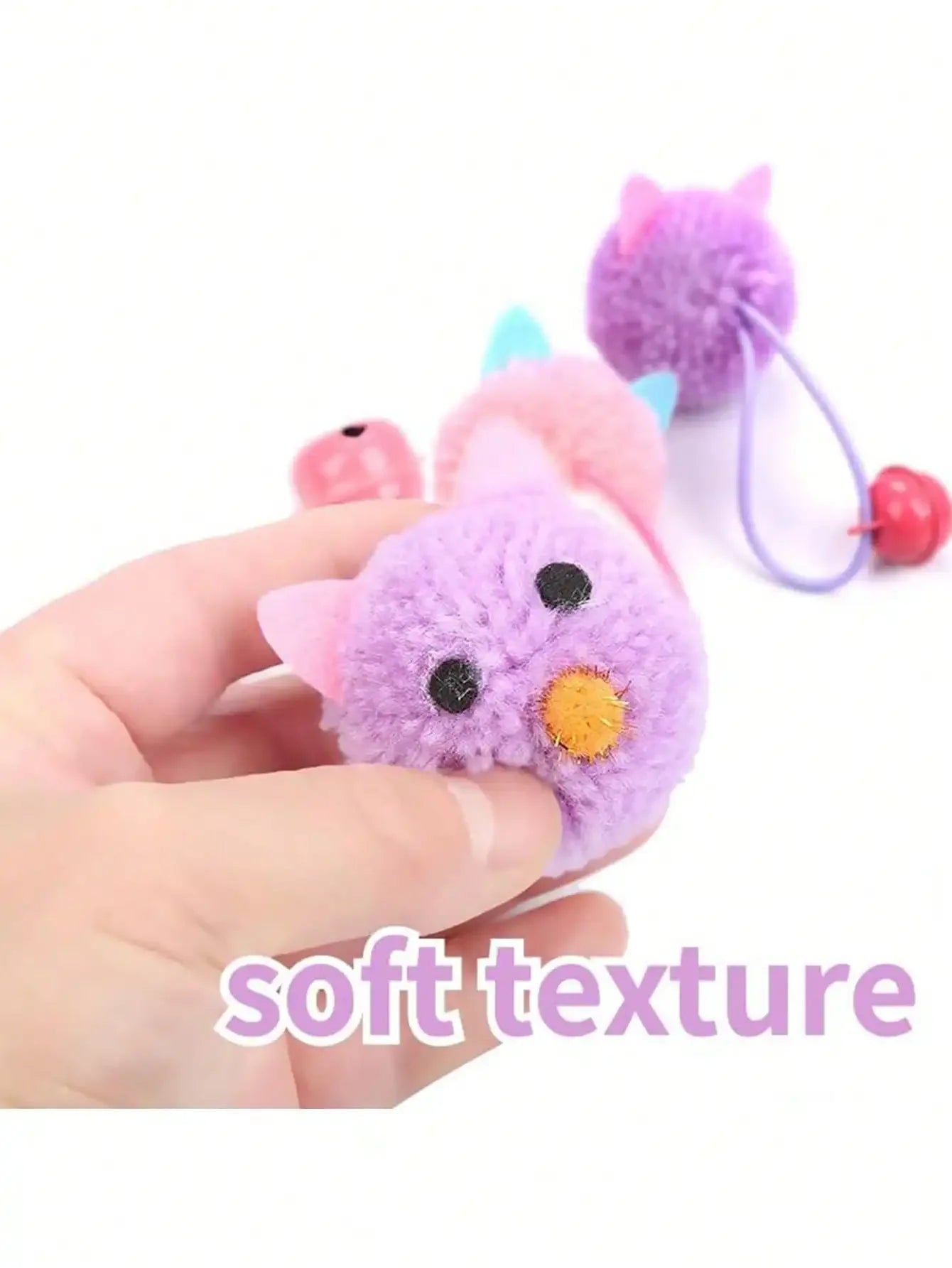 4pcs Cat Toys Set, Plush Ball With Bell, Plush Cat Ball Toys With Bells, Cute Cat Mouse Toys With Sound & Chewing Design, Interactive Indoor Cat Toys To Relieve Boredom And Destructive Behavior