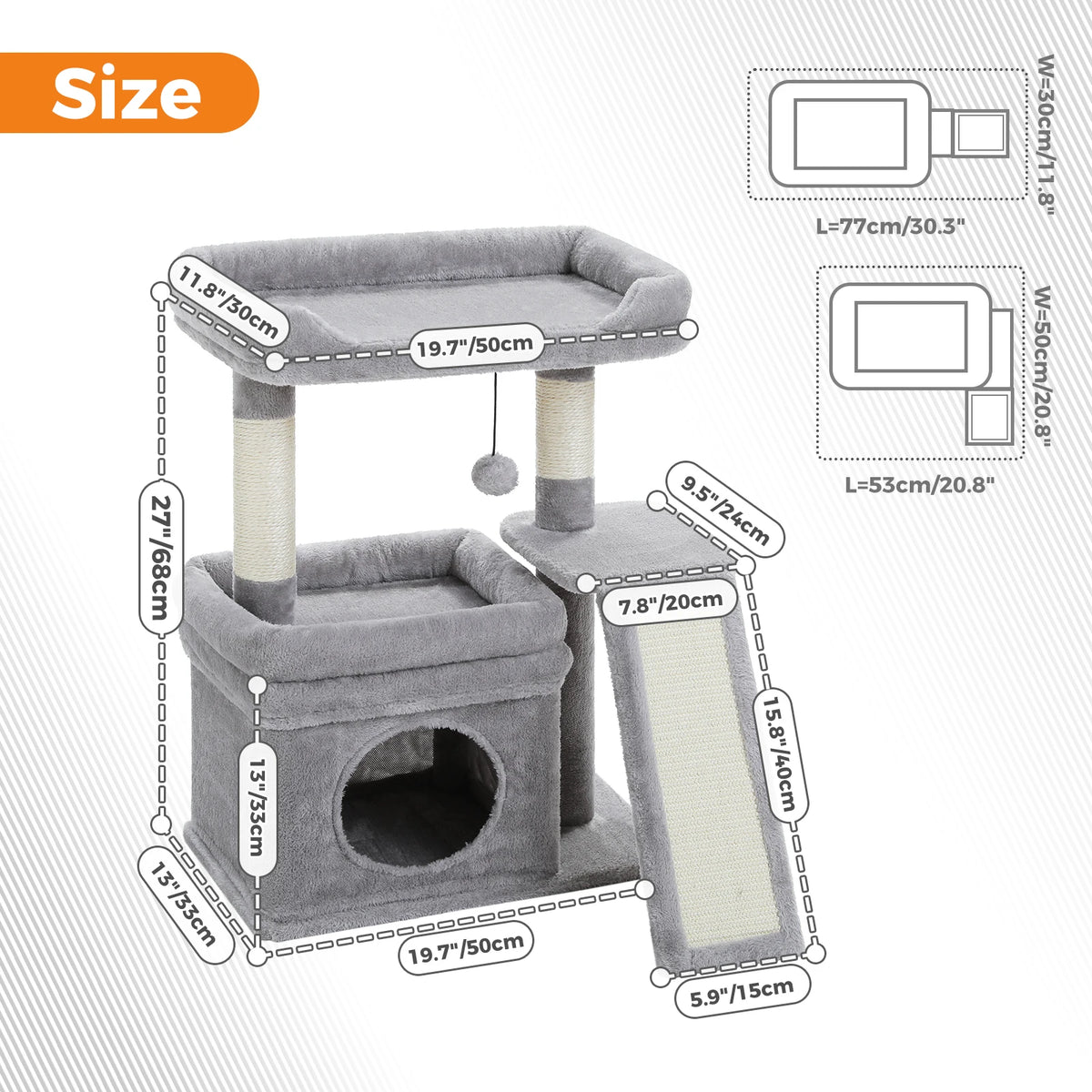 PAWZ Road Indoor Cat Tree With Sisal Scratching Post Perch