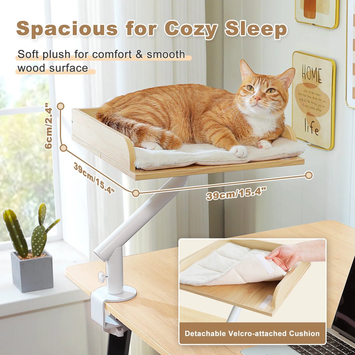 PAWZ Road Rotatable Cat Desk Bed Adjustable Plush Hammock by Annie N Poe Cattastic Supplies