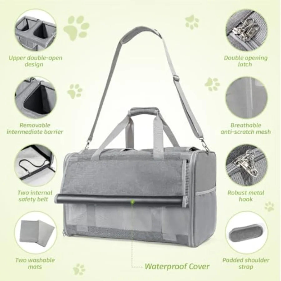 All-Sided Mesh Carrier for Cats and Dogs Travel Ready