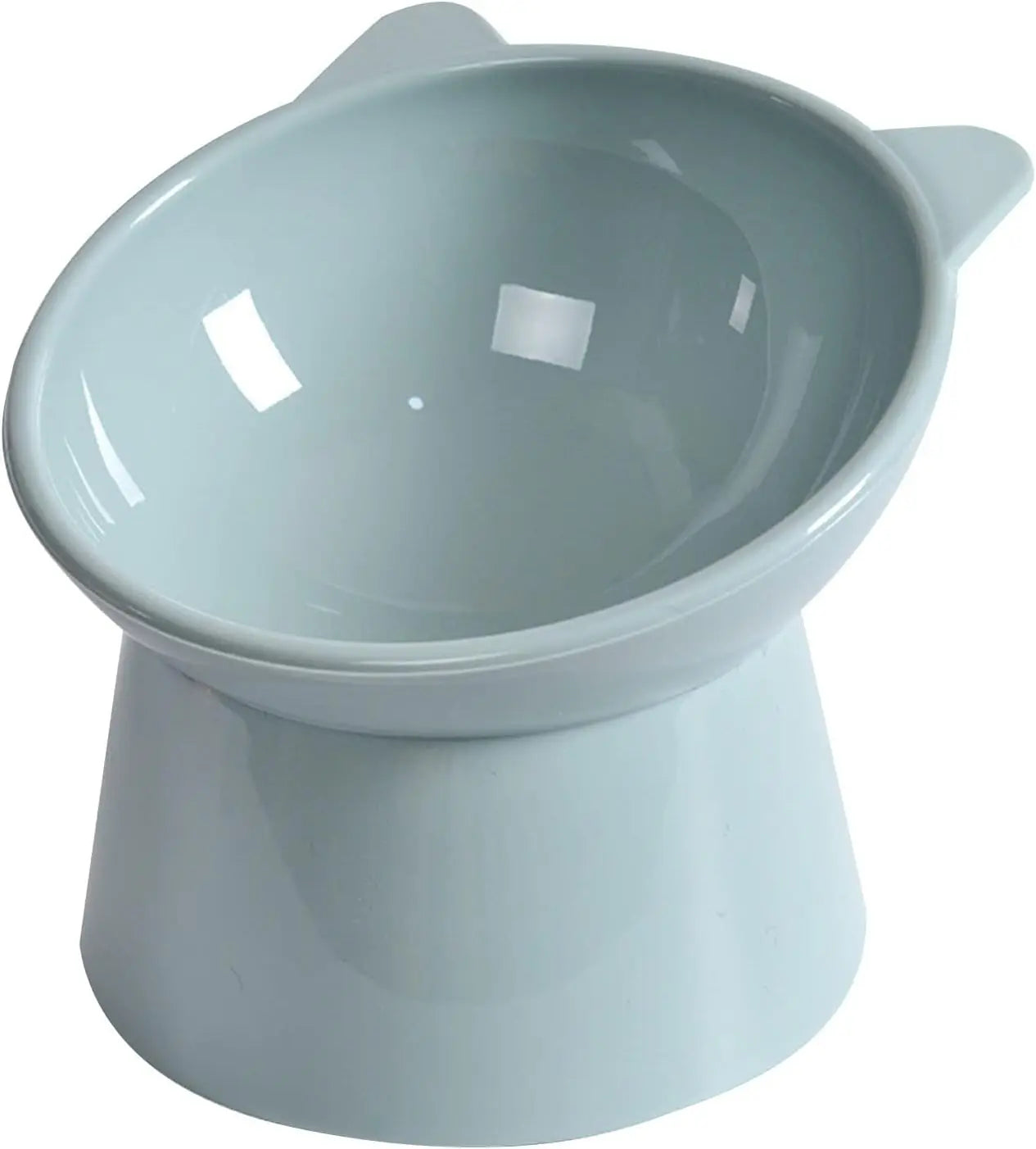 Tilted Cat Food Bowl - Whisker Friendly, Anti Vomiting, Slanted, Cat Bowl, Blue