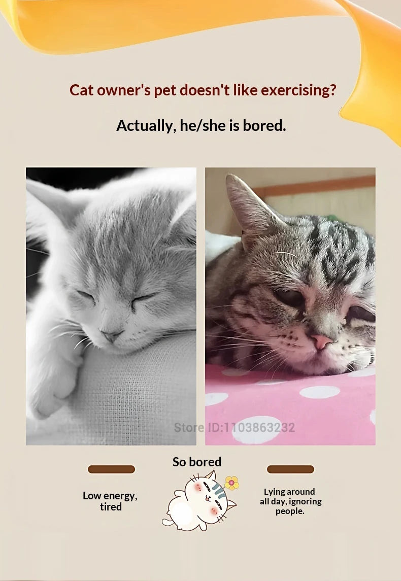 Smart Cat Toy: Self-Entertaining Interactive Cat Wand with Artificial Feathers – Electric Toy Suitable for Small and Large Cats