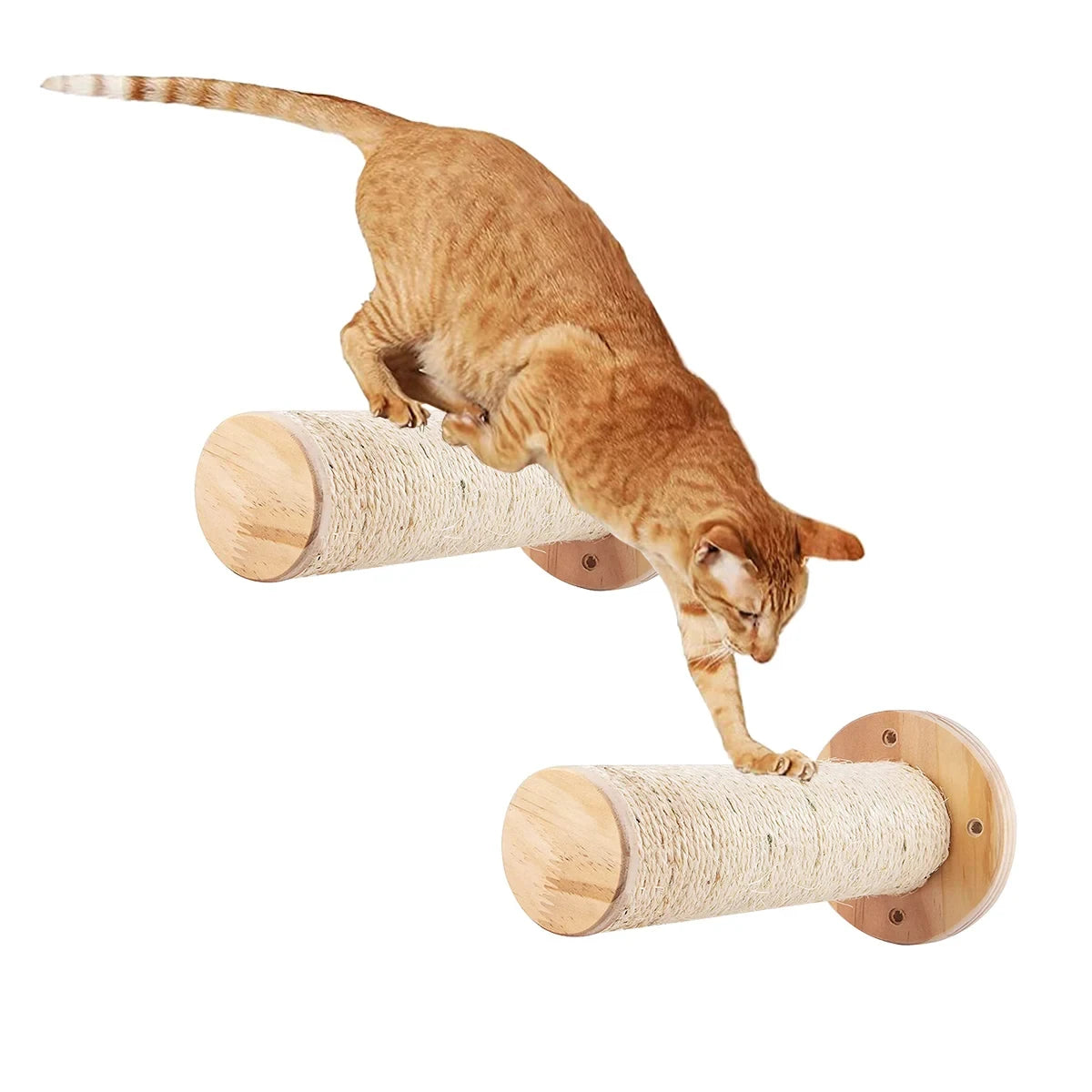 CWV Wall Mounted Cat Climbing Ladder Hammock Scratching Post Perch