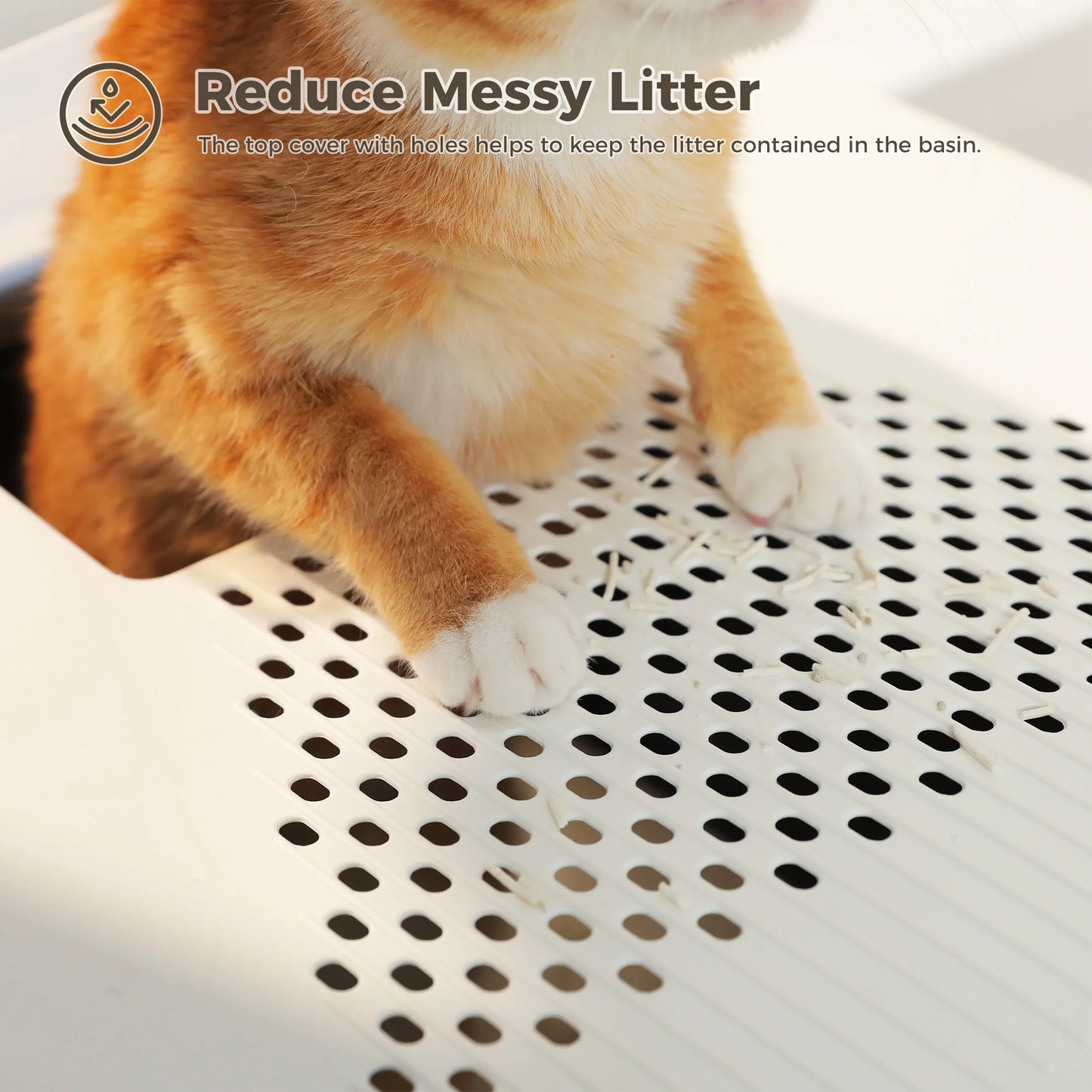Enclosed Cat Litter Box With Scoop Large Indoor Cat Toilet