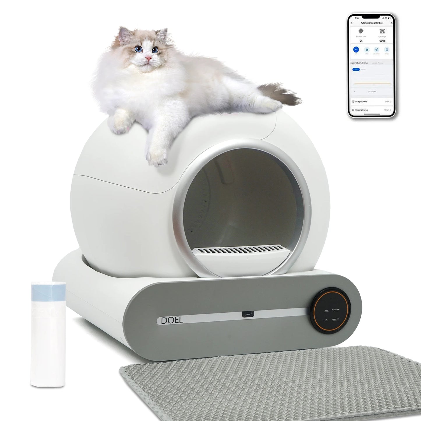 DOEL Smart Self Cleaning Cat Litter Box WiFi App Control