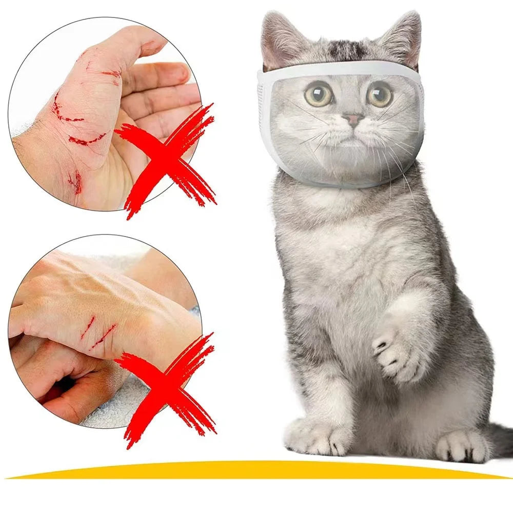 Transparent Cat Muzzle Breathable Dogs Cats Bathing Grooming Tools Anti Bite Puppy Kitten Muzzles Mask Pet Product
