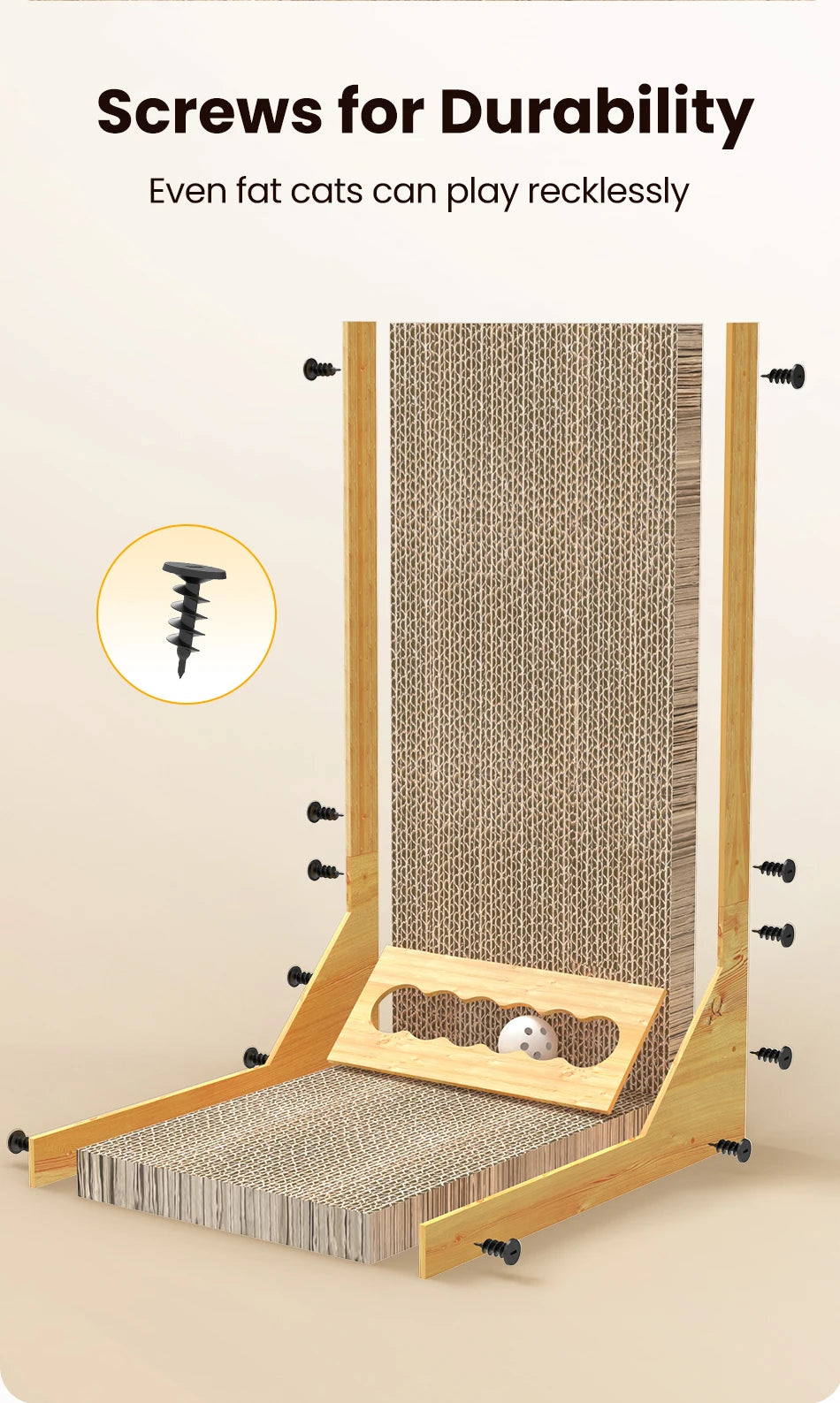 ROJECO Cat Scratcher Cat Scratching Board For Cats Toys L-Shaped Claw Grinding Scraper Mat Cat Furniture Protector Accesories