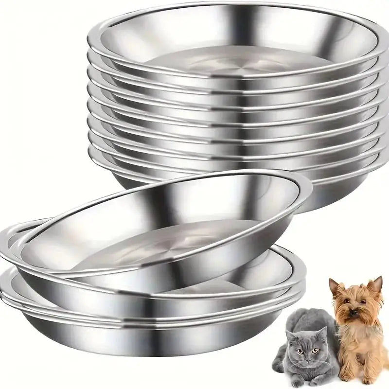 Stainless Steel Slip Resistant Cat Bowl With Anti Tip Base
