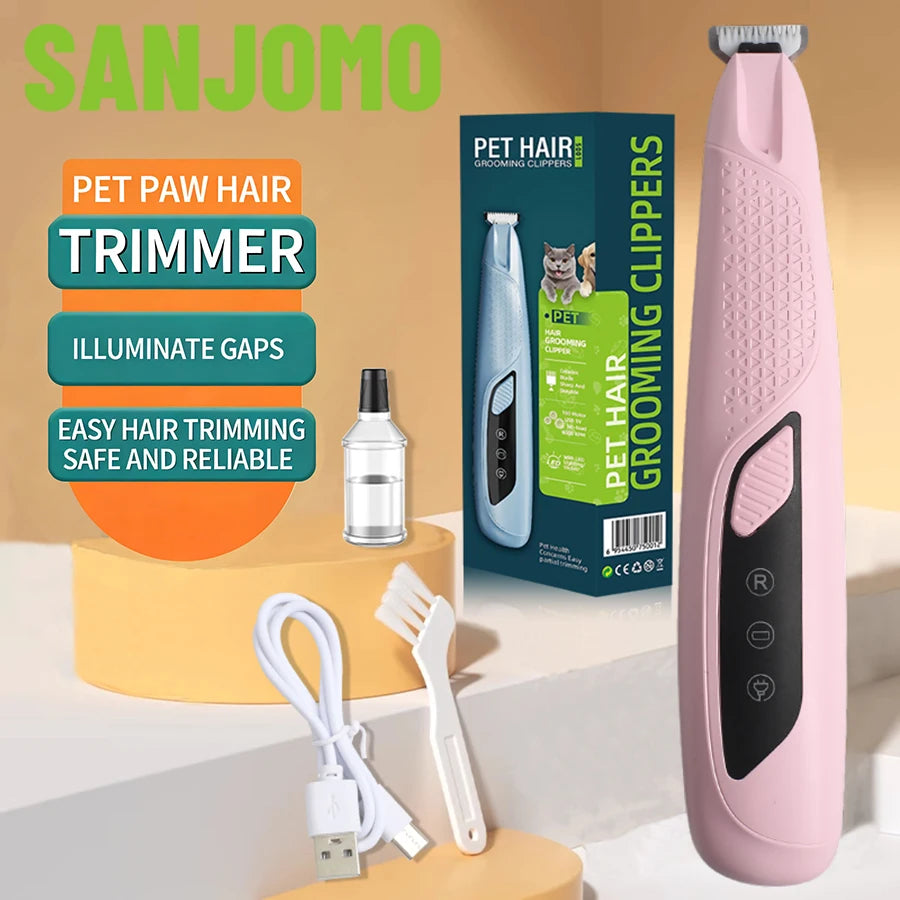 New Pet Hair Trimmer Rechargeable with Light Small Electric Clippers for Dogs And Cats Foot Hair Trimming Pet Grooming Tool