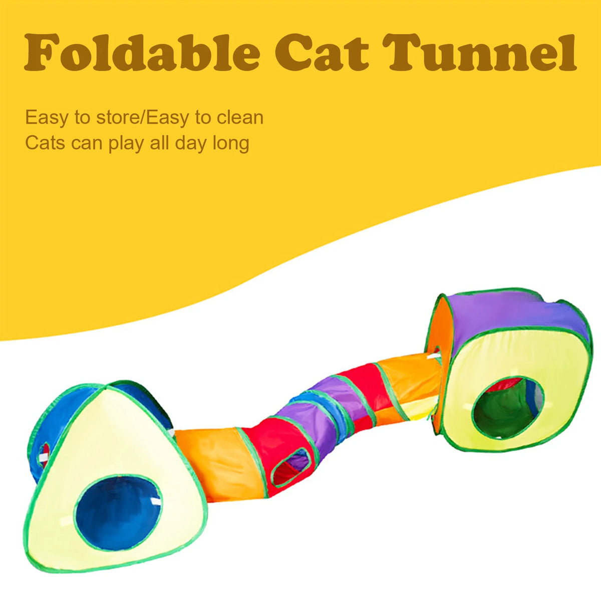 Collapsible Cat Tunnel and Cubes Combo with Peek Hole Tent