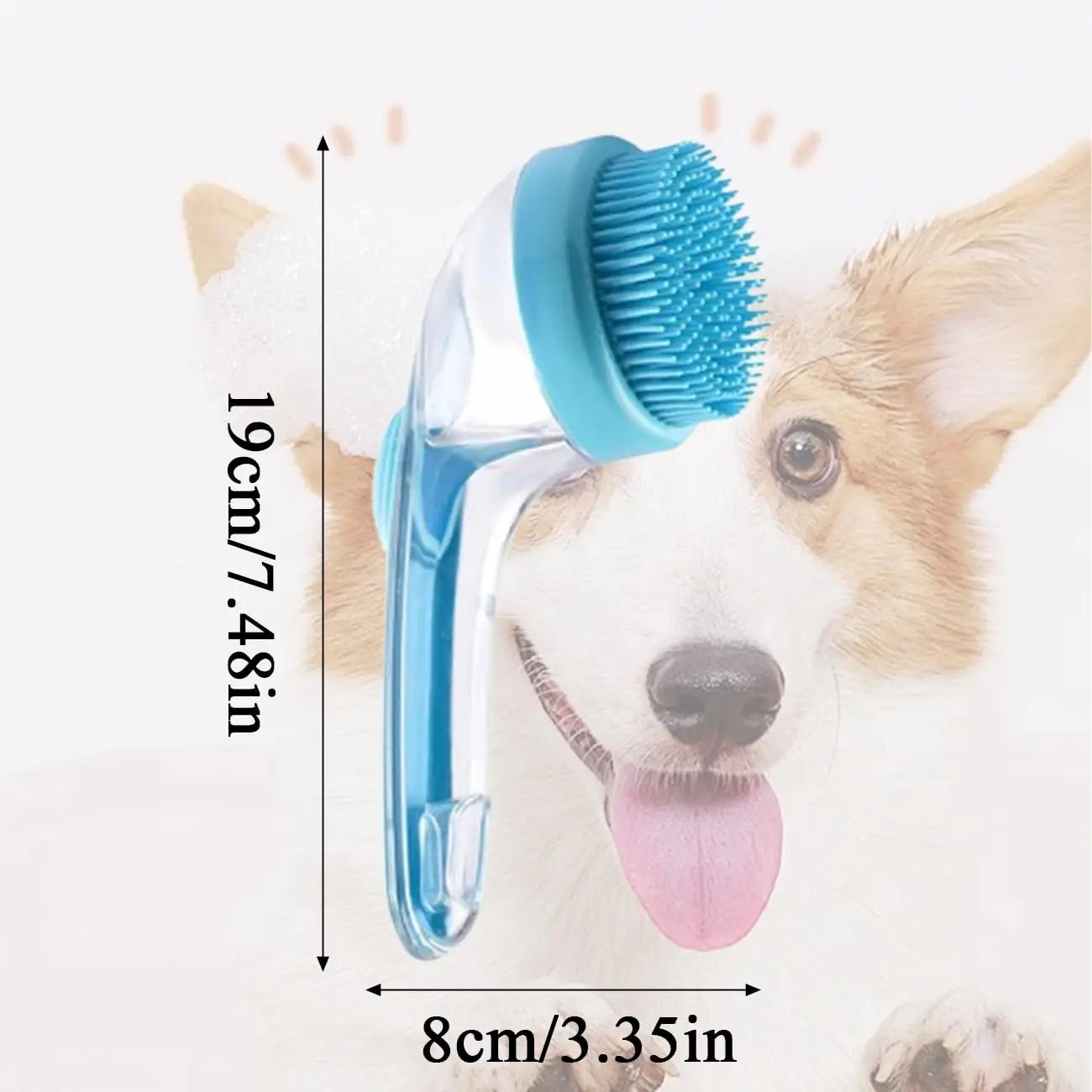 Pet Bath Brush Silicone Grooming Device for Dogs and Cats