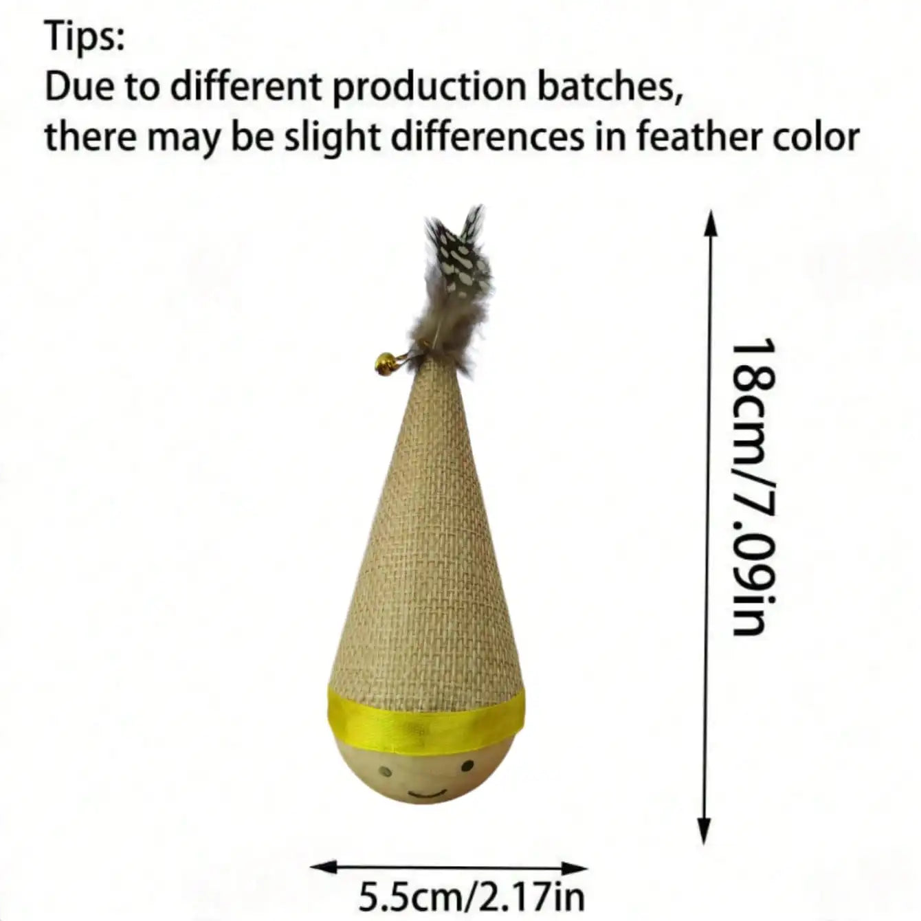 1pc Funny Feather Tumbler Cat Teaser Toy, Self-Entertainment & Boredom Relief, Scratch-Resistant & Bite-Resistant Interactive Toy, Indoor Cat Teaser Wand, Provides Exercise And Entertainment For Cats, Suitable For Large And S