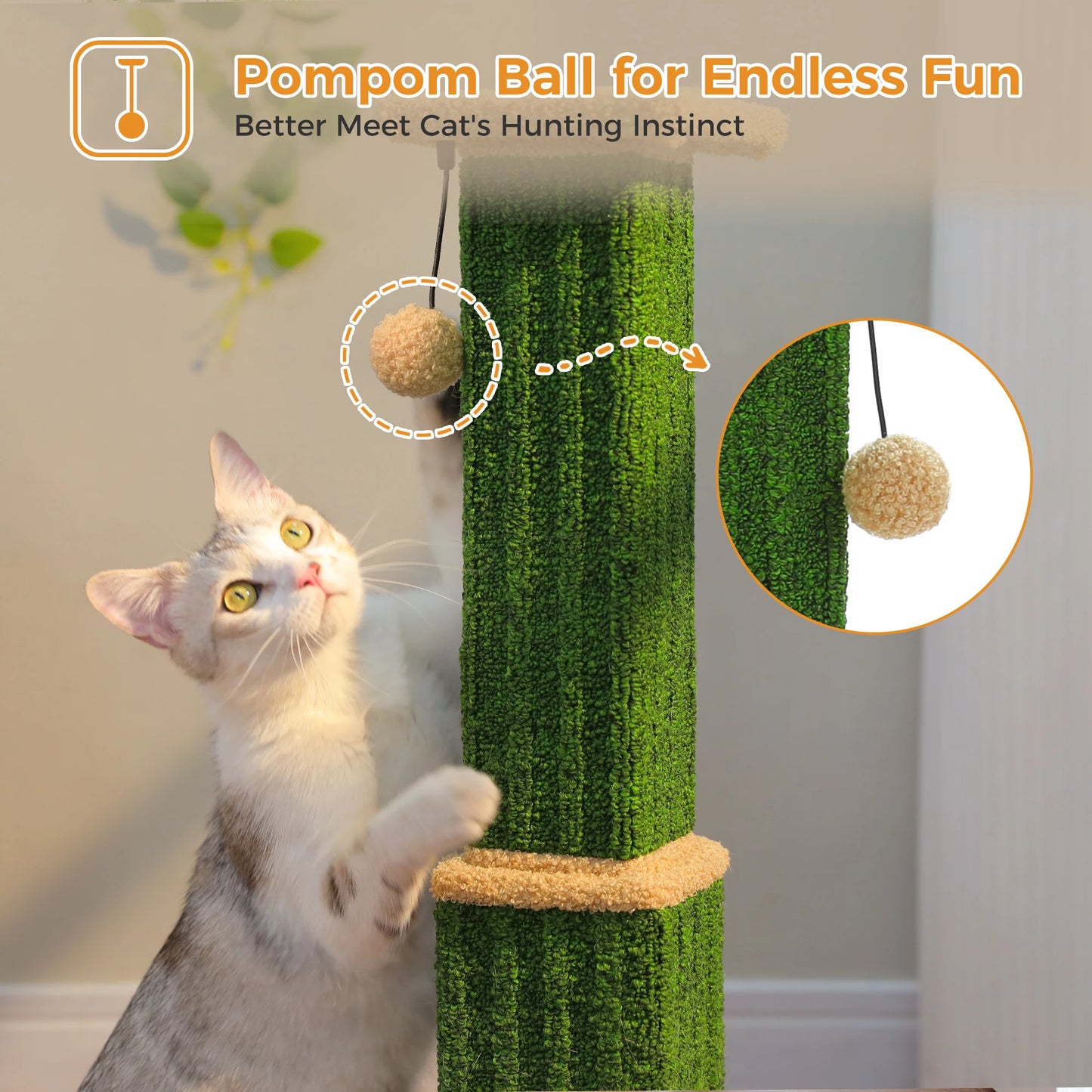 PAWZ Road Cat Scratching Post With Woven Sisal Ball Toy