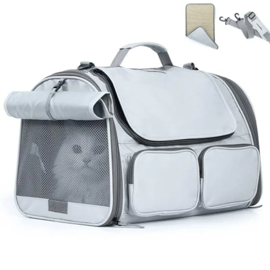 Soft Sided Cat Carrier Backpack With Mesh Windows Airline Approved