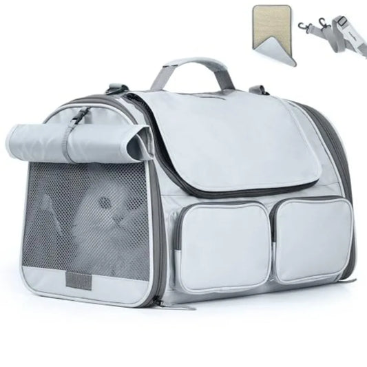 Soft Sided Cat Carrier Backpack With Mesh Windows Airline Approved