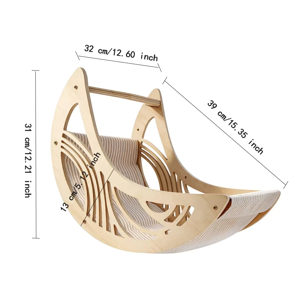 CWV Wall Mounted Cat Shelves Moon Hammock Climbing Perches
