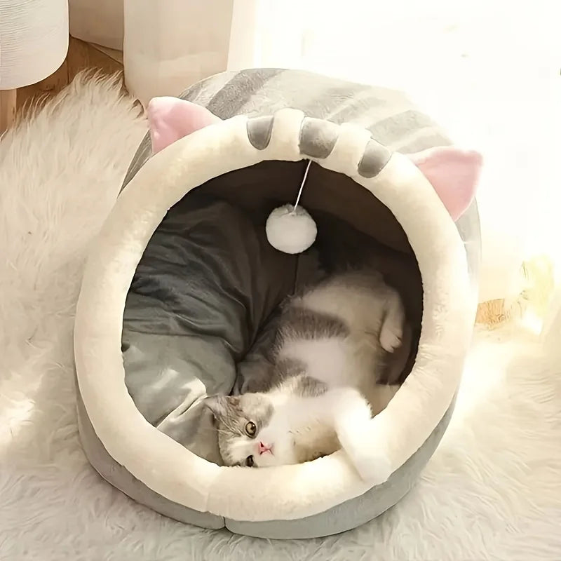 Cute And Soft Cat House Super Cat Bed Warm Deep Sleep Comfort  Cat Bed Pets Tent Cozy Cave Nest Small Dog Mat Bag