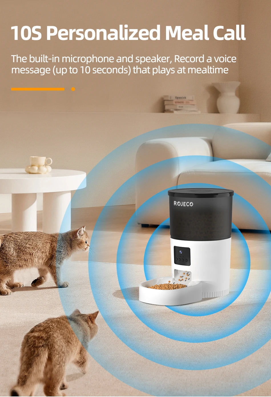 ROJECO Automatic Cat Feeder With Camera Video And Remote Control