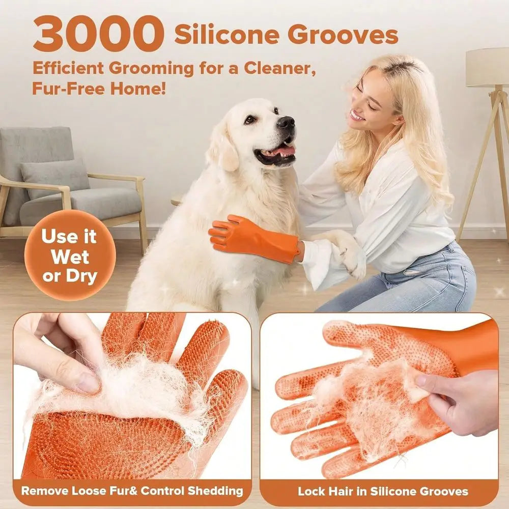 Grooming Bath Supplies For Dogs, Cats Dog Washing Gloves Dog Bath Brush Dog Shower Brush Pet Grooming Gloves Dog Grooming Kit P