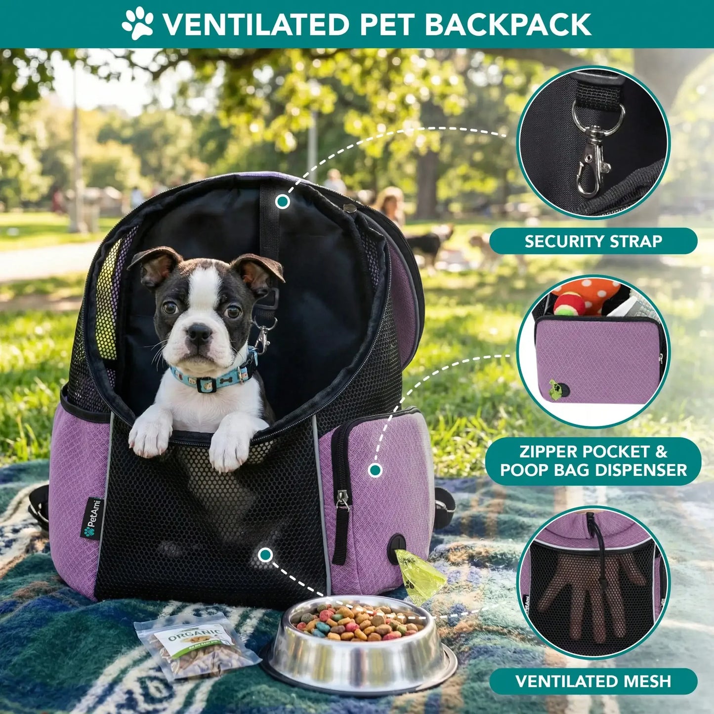 Extra Ventilated Front Carrier Backpack For Pets For Hiking Travel